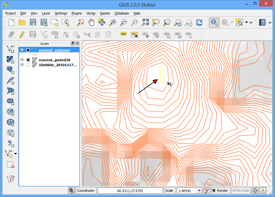 qgis define raster extent